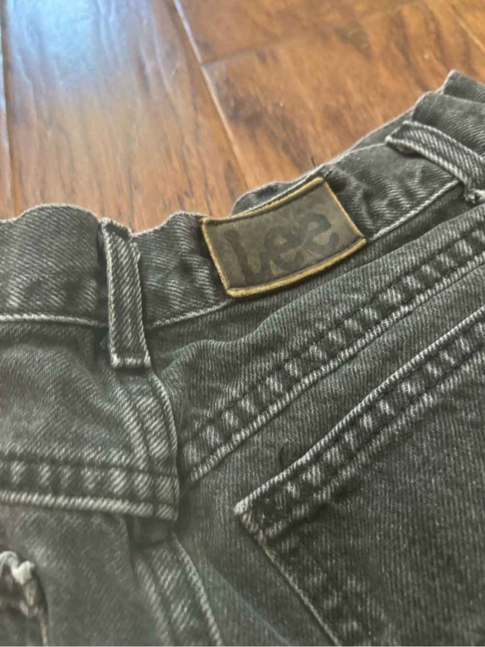 Vintage Lee Black Denim Jorts High Rise Shorts Size 10womens - Picture 9 of 9